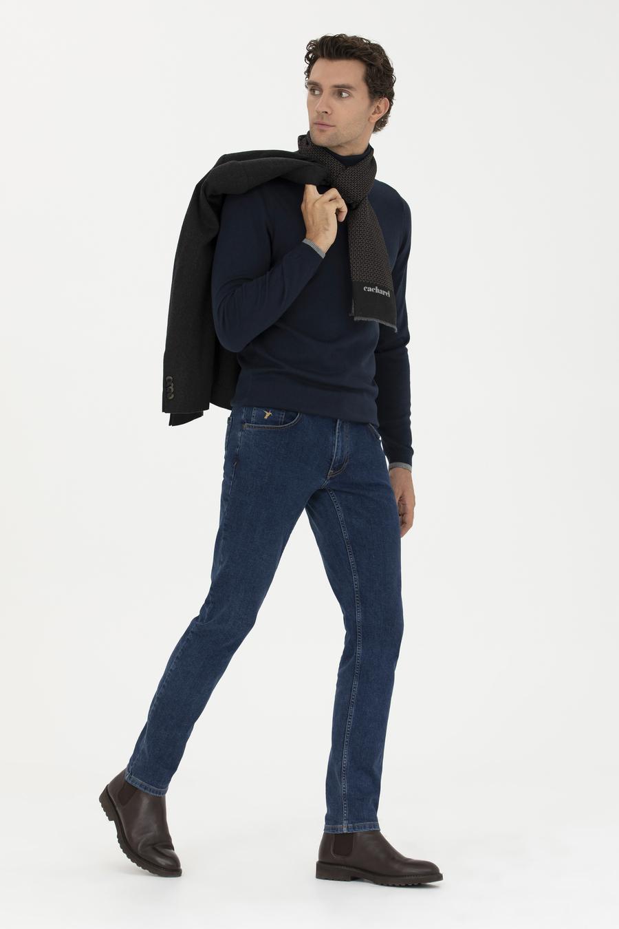 Lacivert Slim Fit Balıkçı Yaka Basic Triko Kazak - 50245058004
