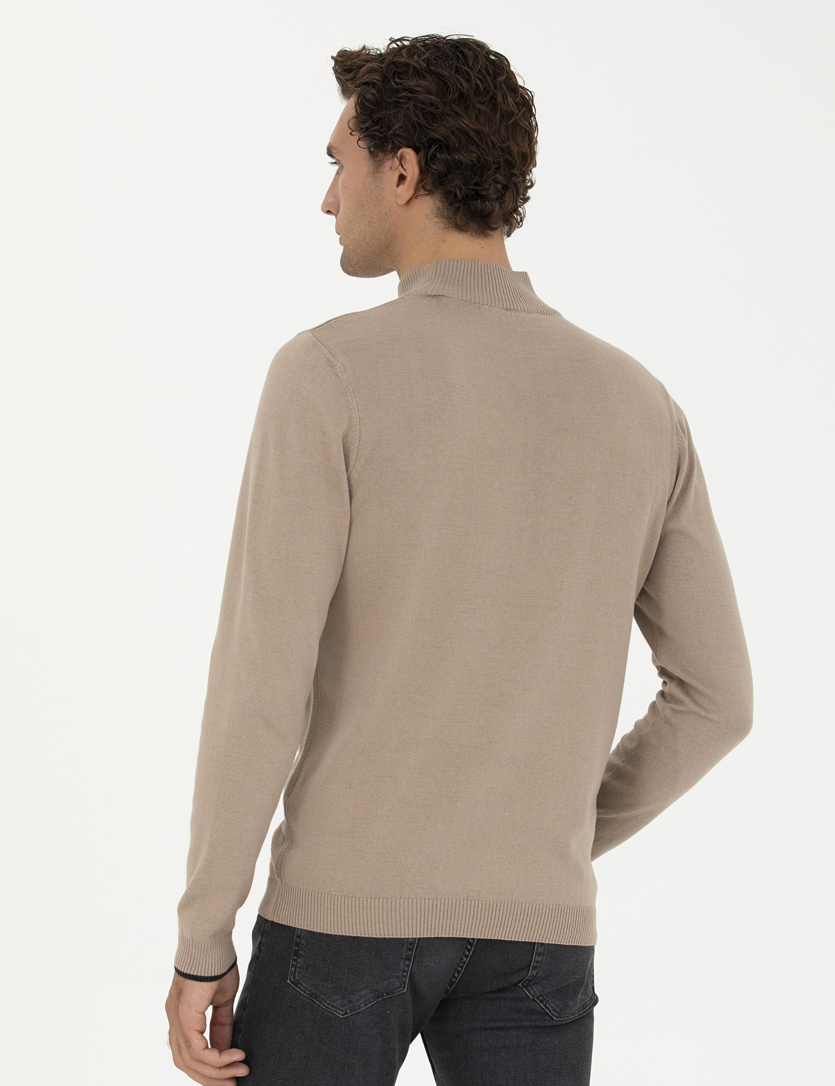Camel Slim Fit Yarım Balıkçı Basic Triko Kazak - 50258895065