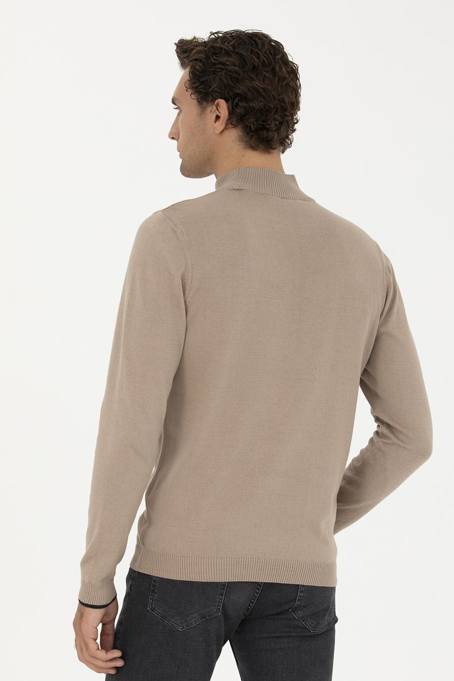 Camel Slim Fit Yarım Balıkçı Basic Triko Kazak - 50258895065