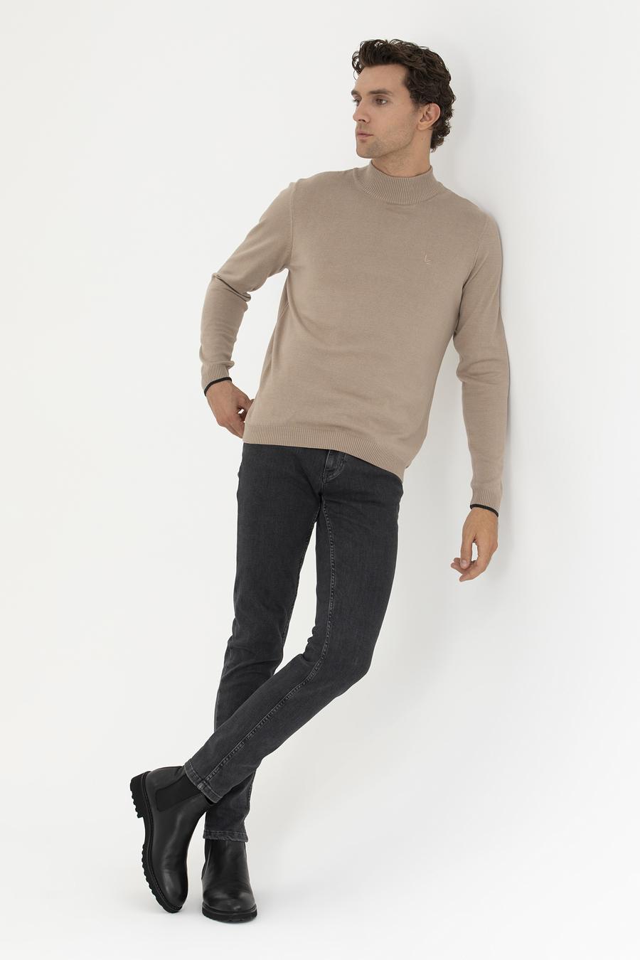 Camel Slim Fit Yarım Balıkçı Basic Triko Kazak - 50258895065