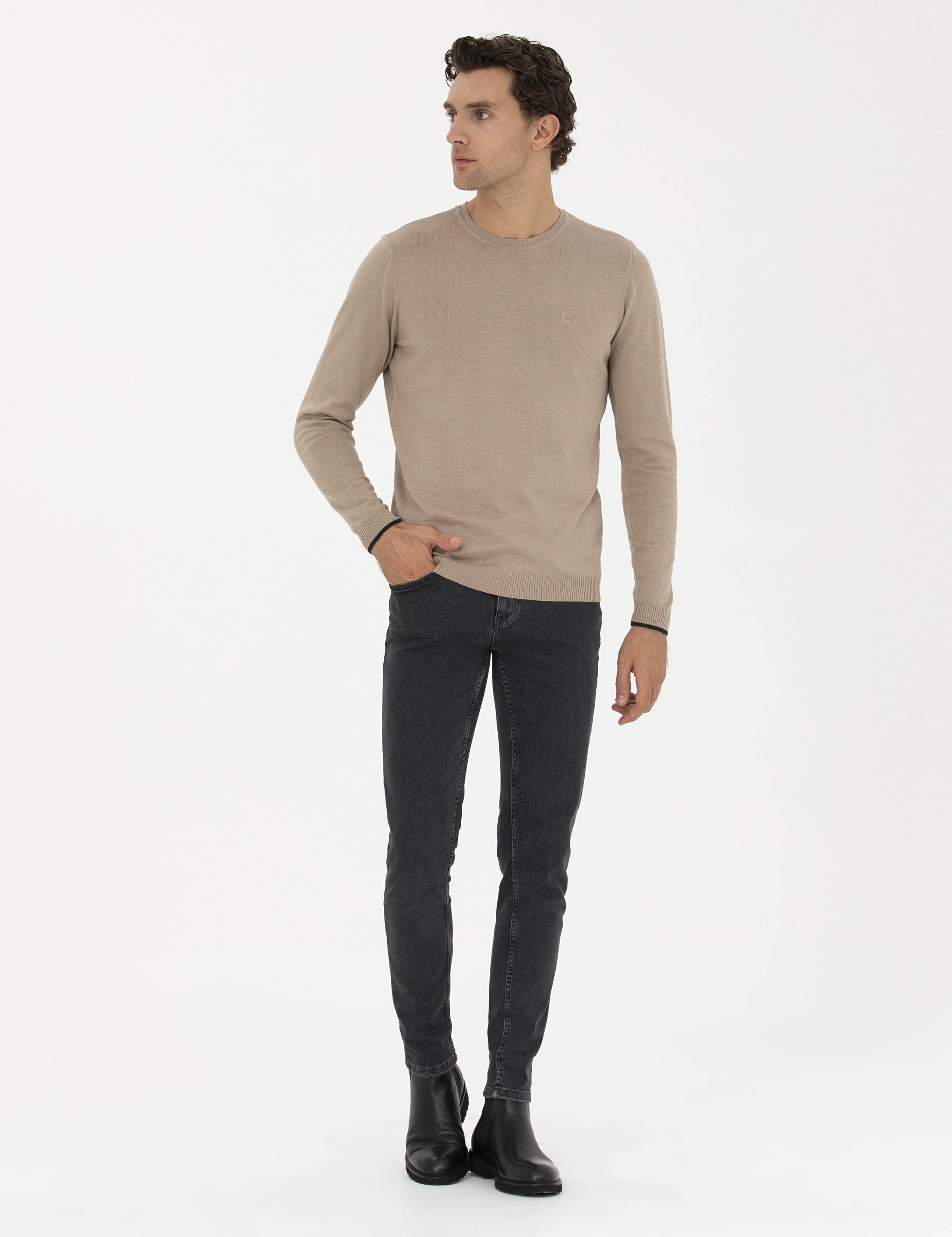 Camel Slim Fit Bisiklet Yaka Basic Triko Kazak - 50259092006