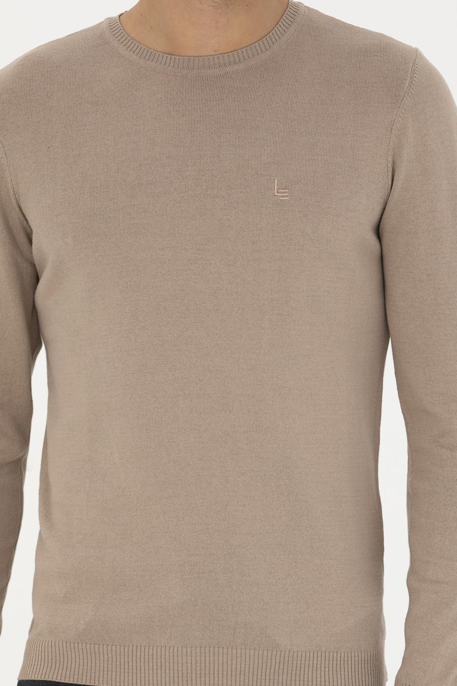 Camel Slim Fit Bisiklet Yaka Basic Triko Kazak - 50259092006