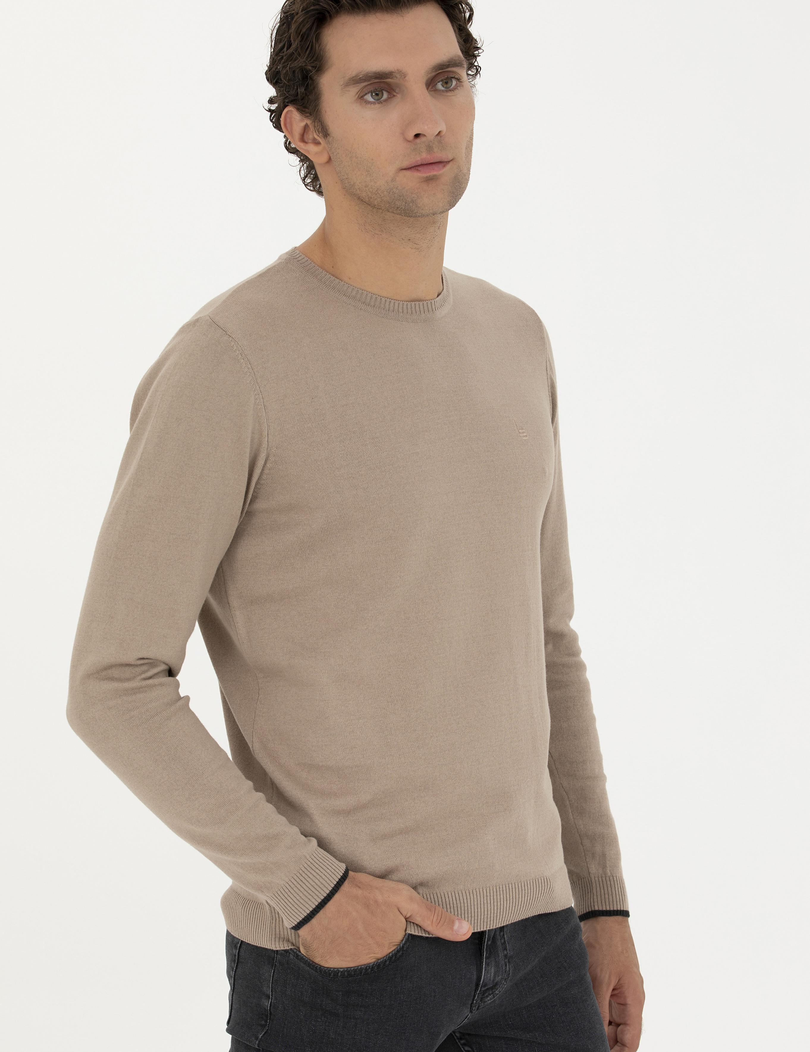Camel Slim Fit Bisiklet Yaka Basic Triko Kazak - 50259092006