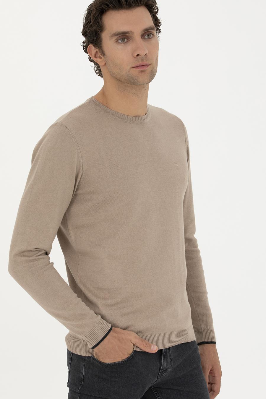Camel Slim Fit Bisiklet Yaka Basic Triko Kazak - 50259092006