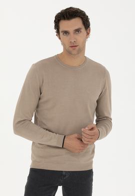 Camel Slim Fit Bisiklet Yaka Basic Triko Kazak