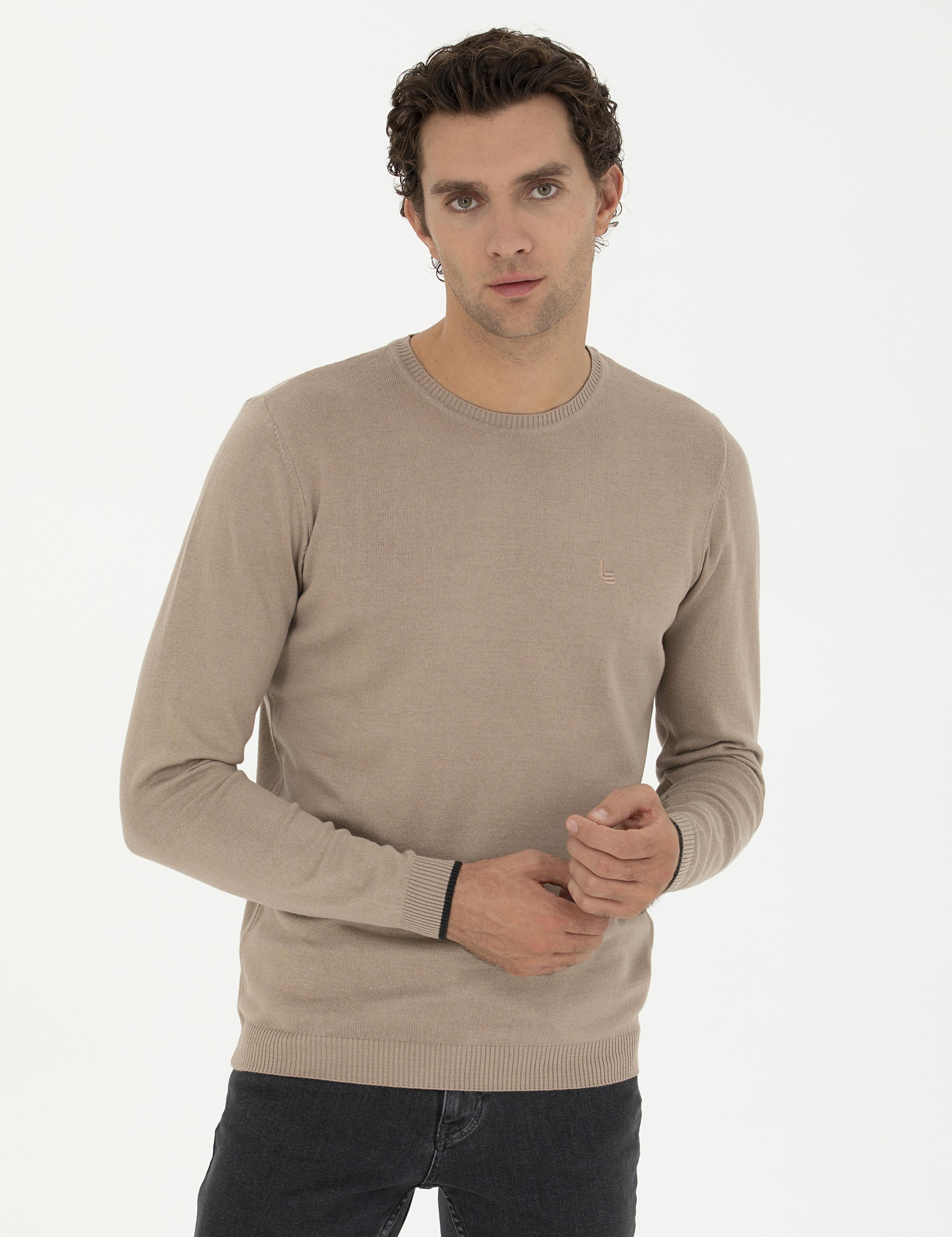 Camel Slim Fit Bisiklet Yaka Basic Triko Kazak - 50259092006