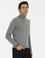 Gri Melanj Slim Fit Balıkçı Yaka Basic Triko Kazak