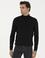 Siyah Slim Fit Pamuk Karışımlı Balıkçı Yaka Basic Triko Kazak