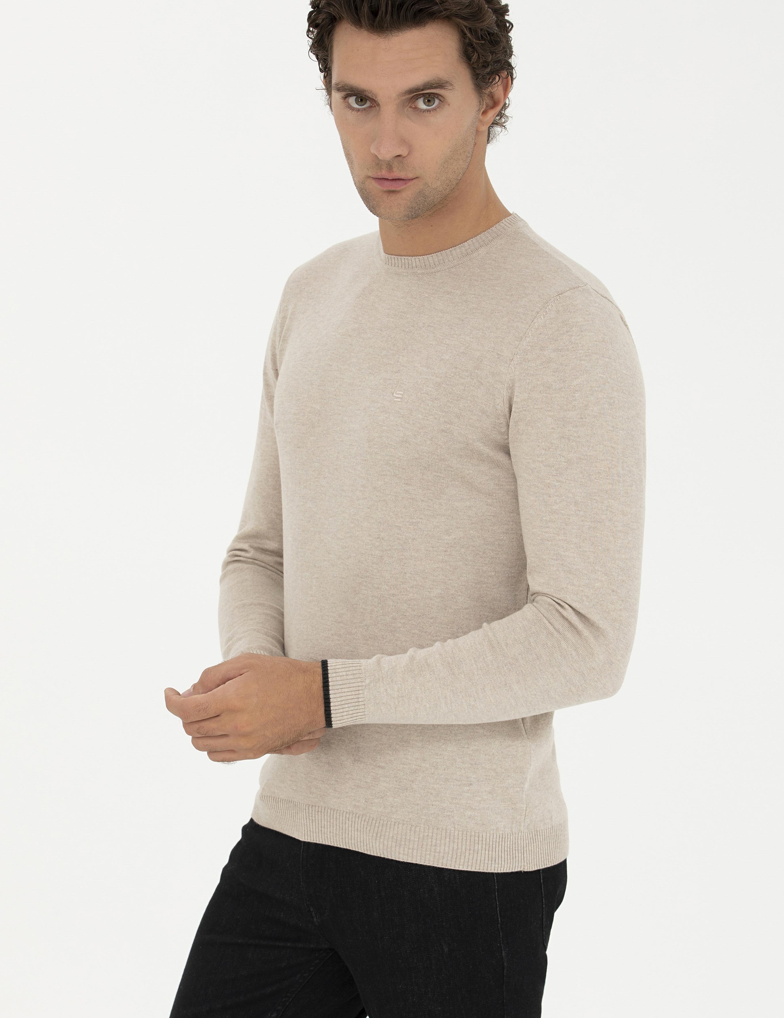 Kum Melanj Slim Fit Bisiklet Yaka Basic Triko Kazak - 50259092024
