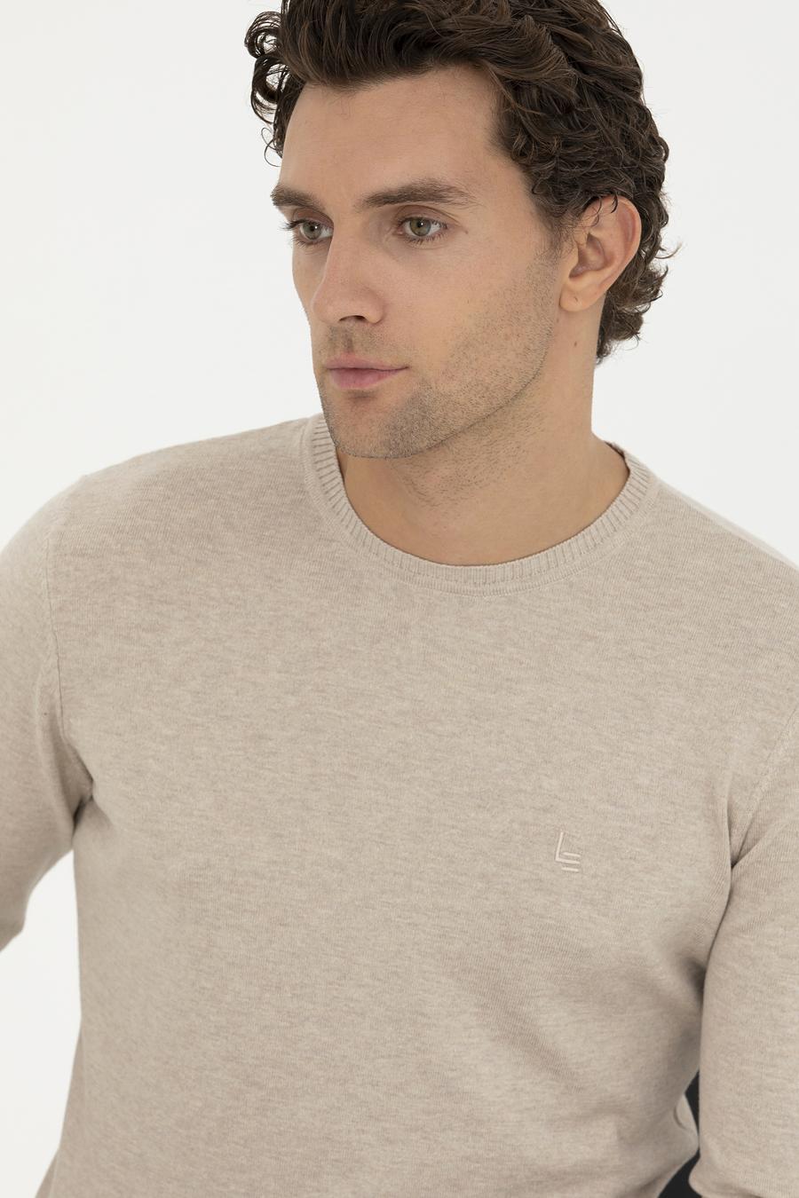Kum Melanj Slim Fit Bisiklet Yaka Basic Triko Kazak - 50259092024