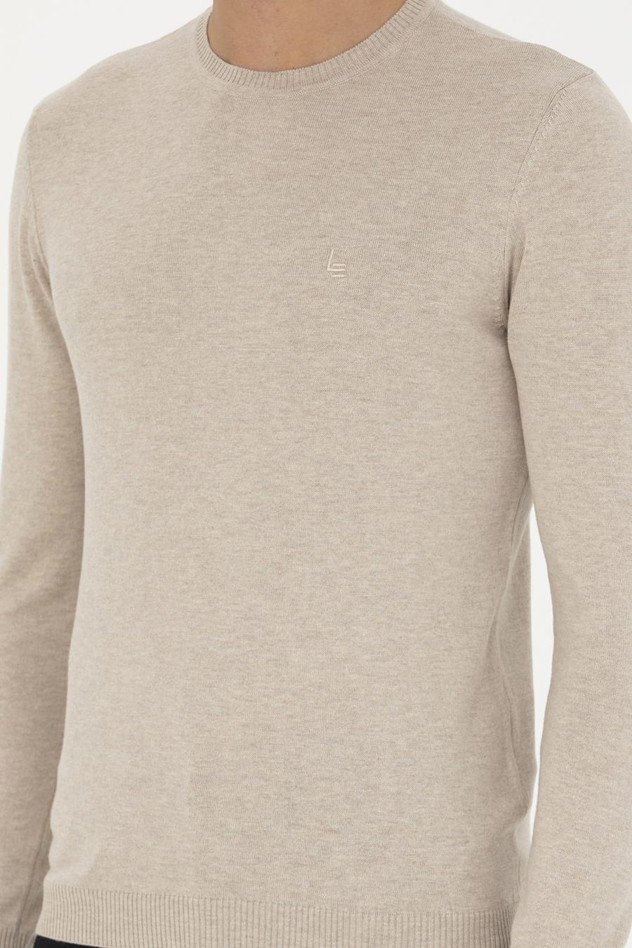 Kum Melanj Slim Fit Bisiklet Yaka Basic Triko Kazak - 50259092024