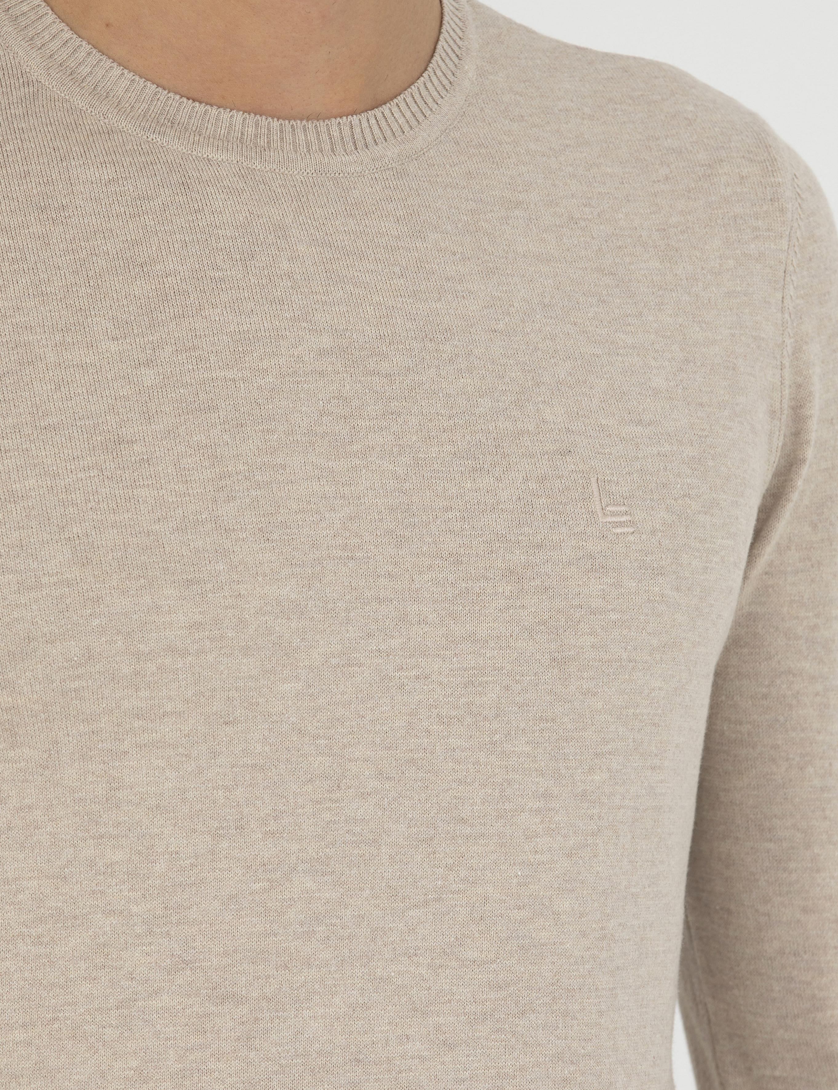 Kum Melanj Slim Fit Bisiklet Yaka Basic Triko Kazak - 50259092024