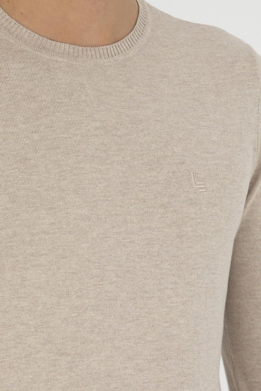 Kum Melanj Slim Fit Bisiklet Yaka Basic Triko Kazak - 50259092024