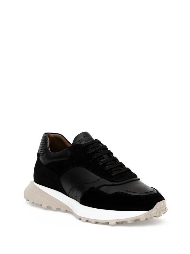 Siyah Eva Taban %100 Deri Sneaker Ayakkabı