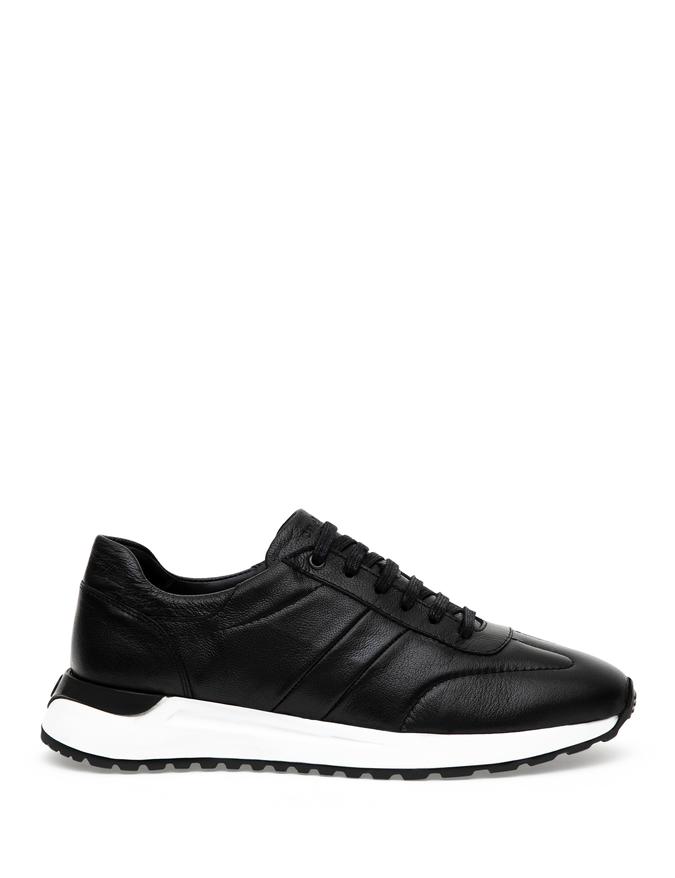 Siyah %100 Deri Sneaker Ayakkabı