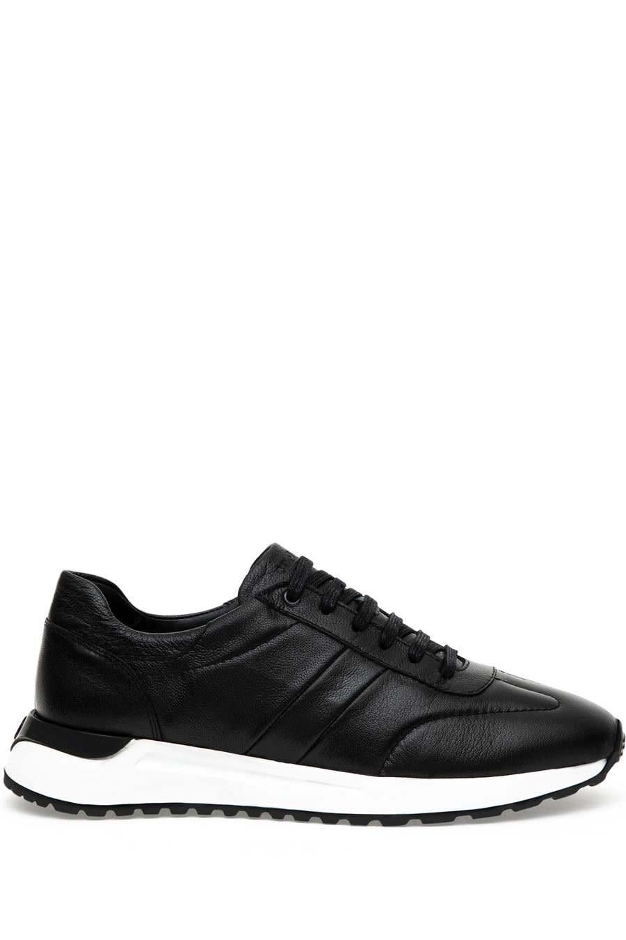 Siyah %100 Deri Sneaker Ayakkabı - 50290272006