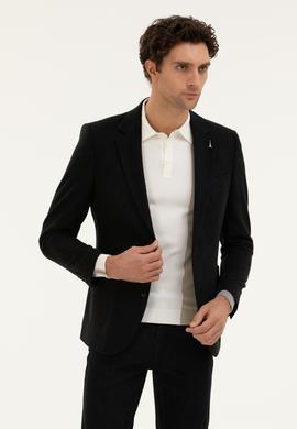 Siyah Slim Fit Kaşmir Ceket