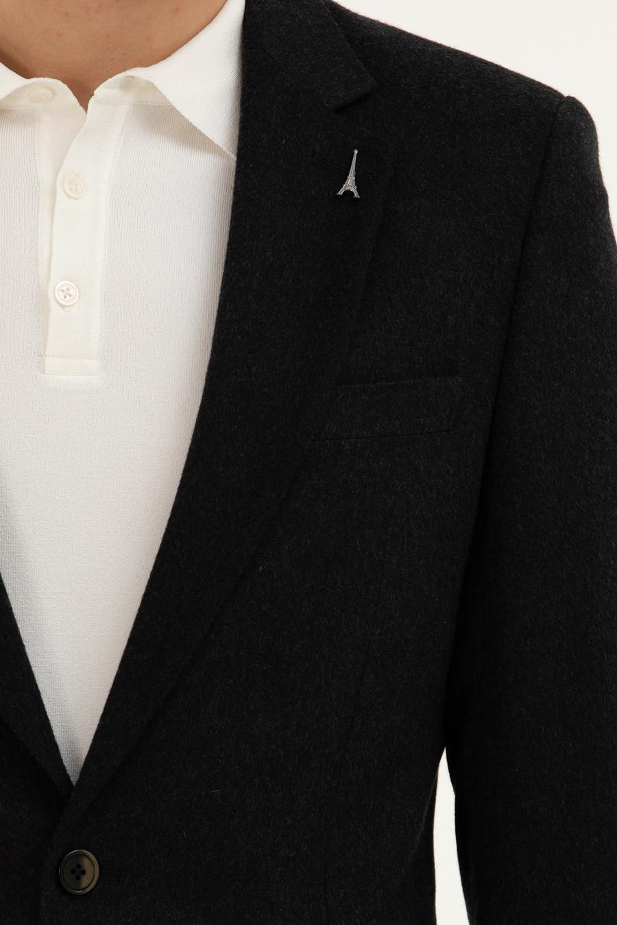Siyah Slim Fit Kaşmir Ceket - 50279527086