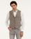 Bej Slim Fit Yün Karışımlı Dokuma Yelek