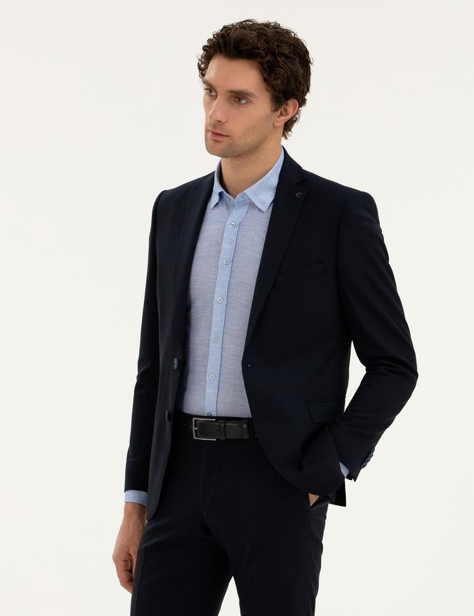 Lacivert Slim Fit Ceket