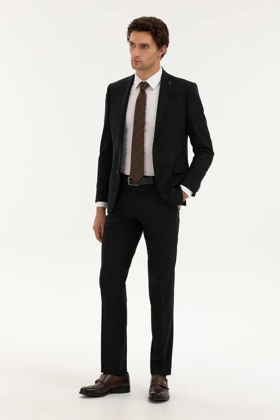 Siyah Slim Fit Ceket - 50277601038