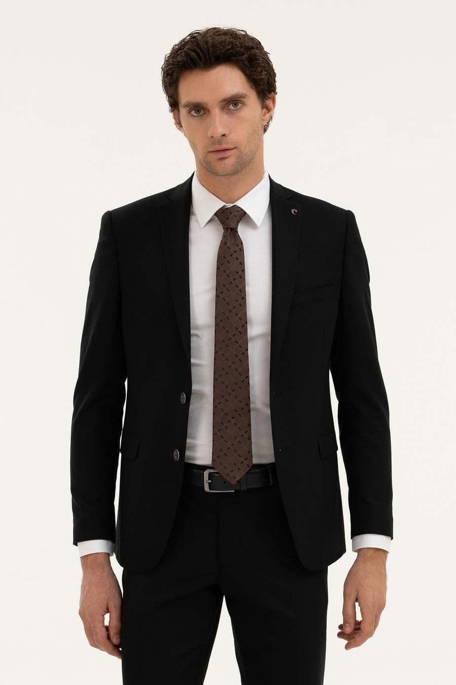 Siyah Slim Fit Ceket - 50277601038