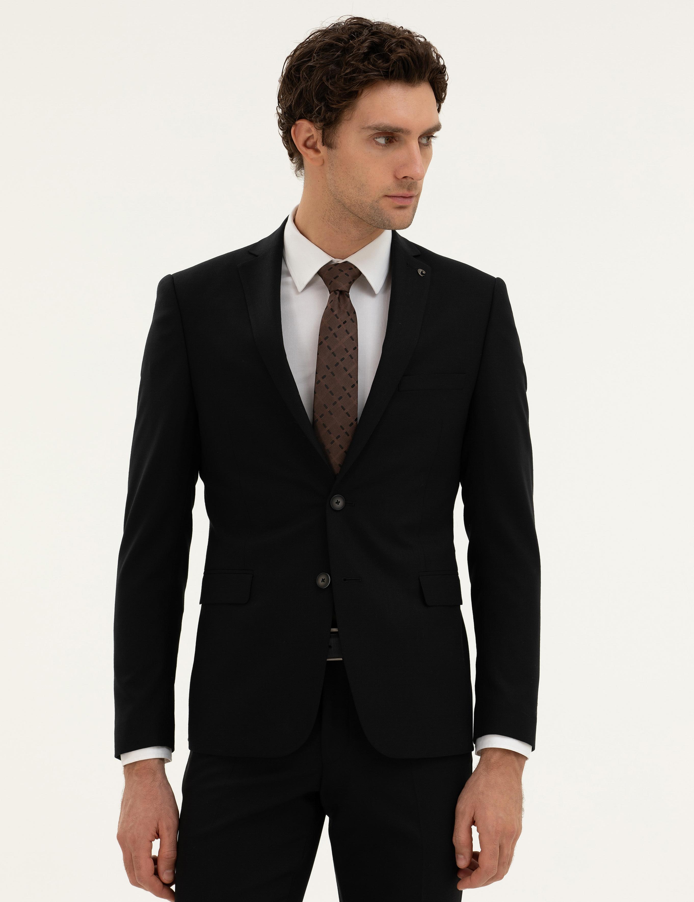 Siyah Slim Fit Ceket - 50277601038