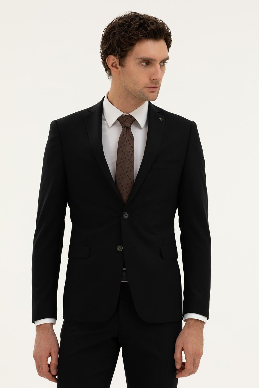 Siyah Slim Fit Ceket - 50277601038