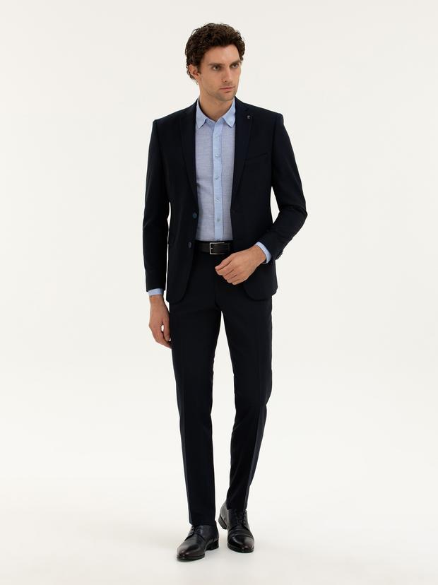Lacivert Slim Fit Kumaş Pantolon