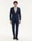 Lacivert Slim Fit Keten Karışımlı Takım Elbise