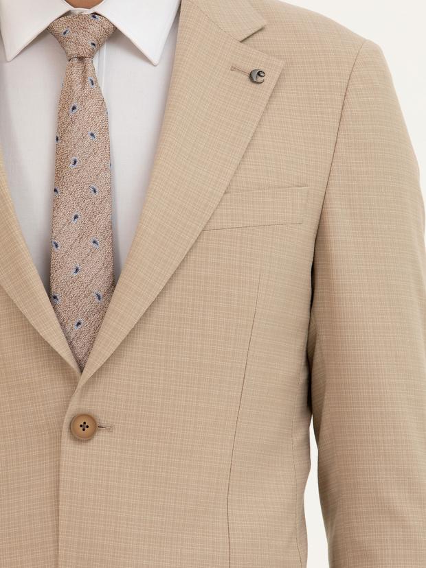 Bej Slim Fit Takım Elbise