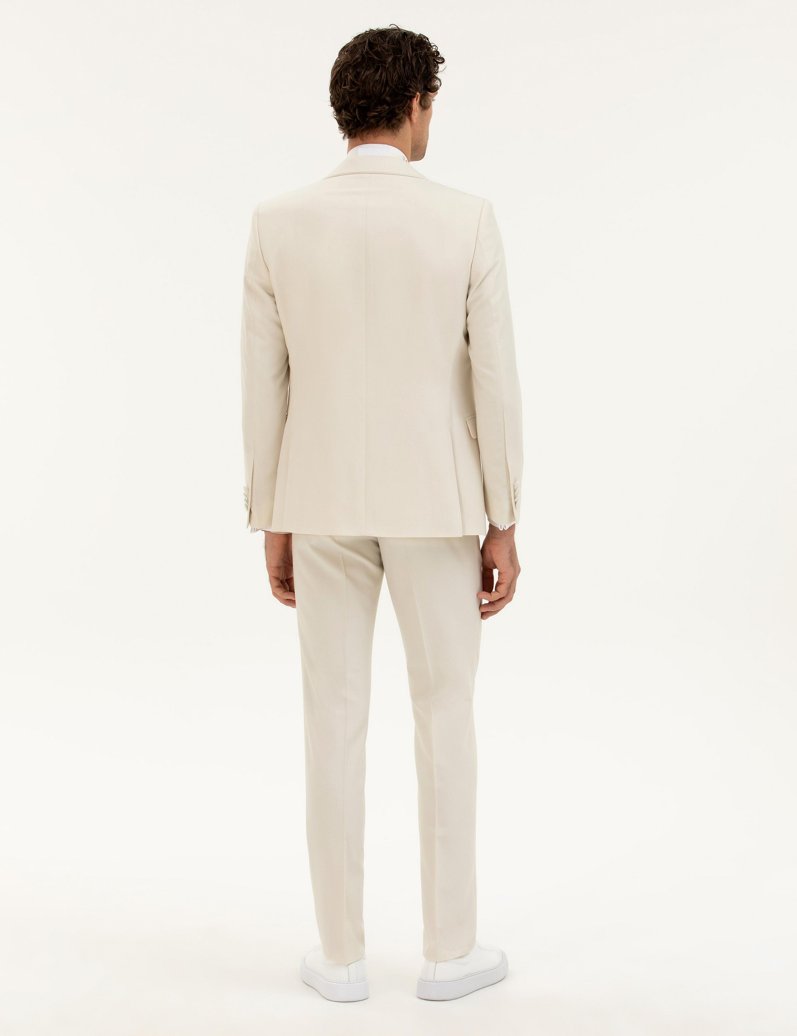 Ekru Slim Fit Smokin - 50287246056