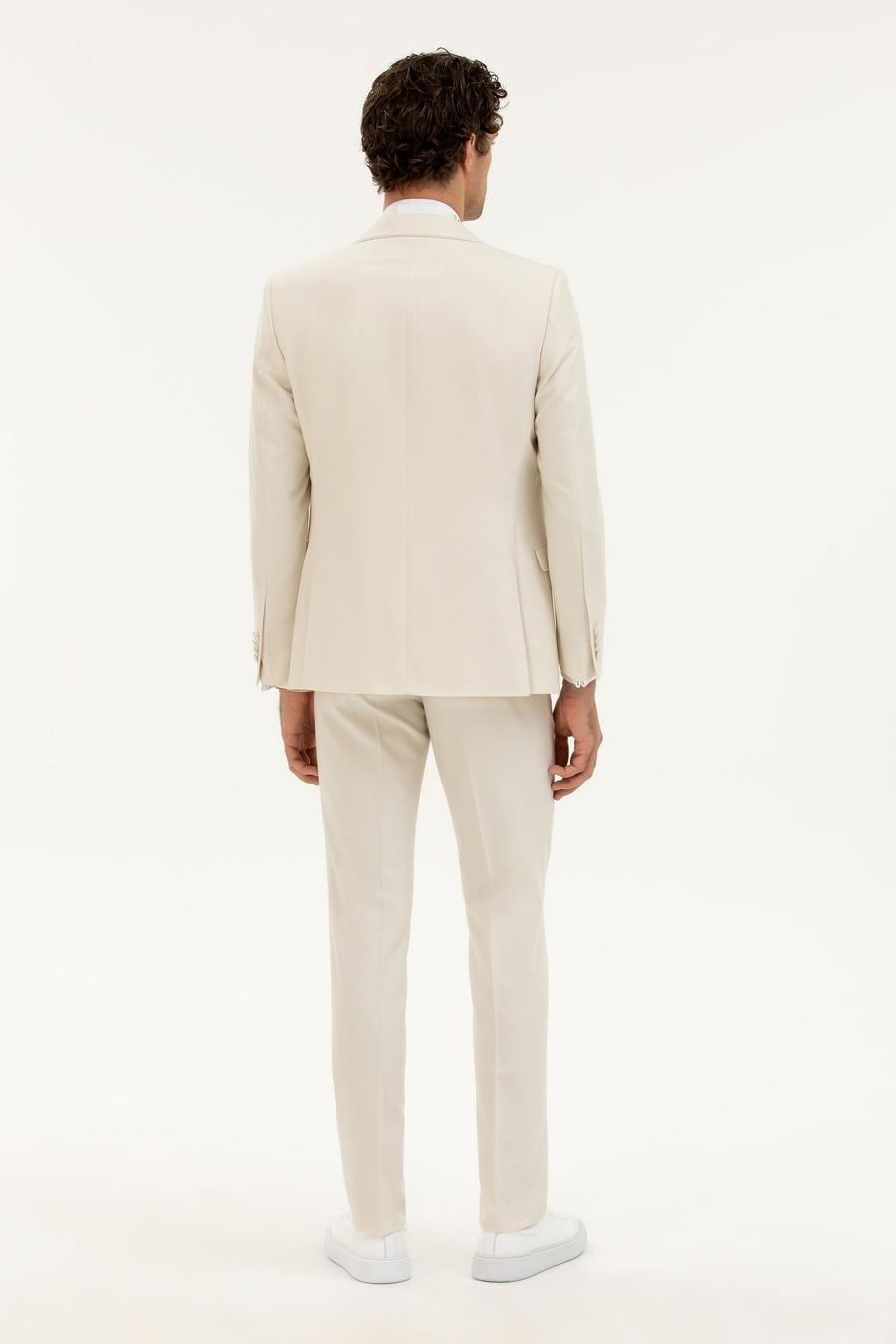 Ekru Slim Fit Smokin - 50287246056