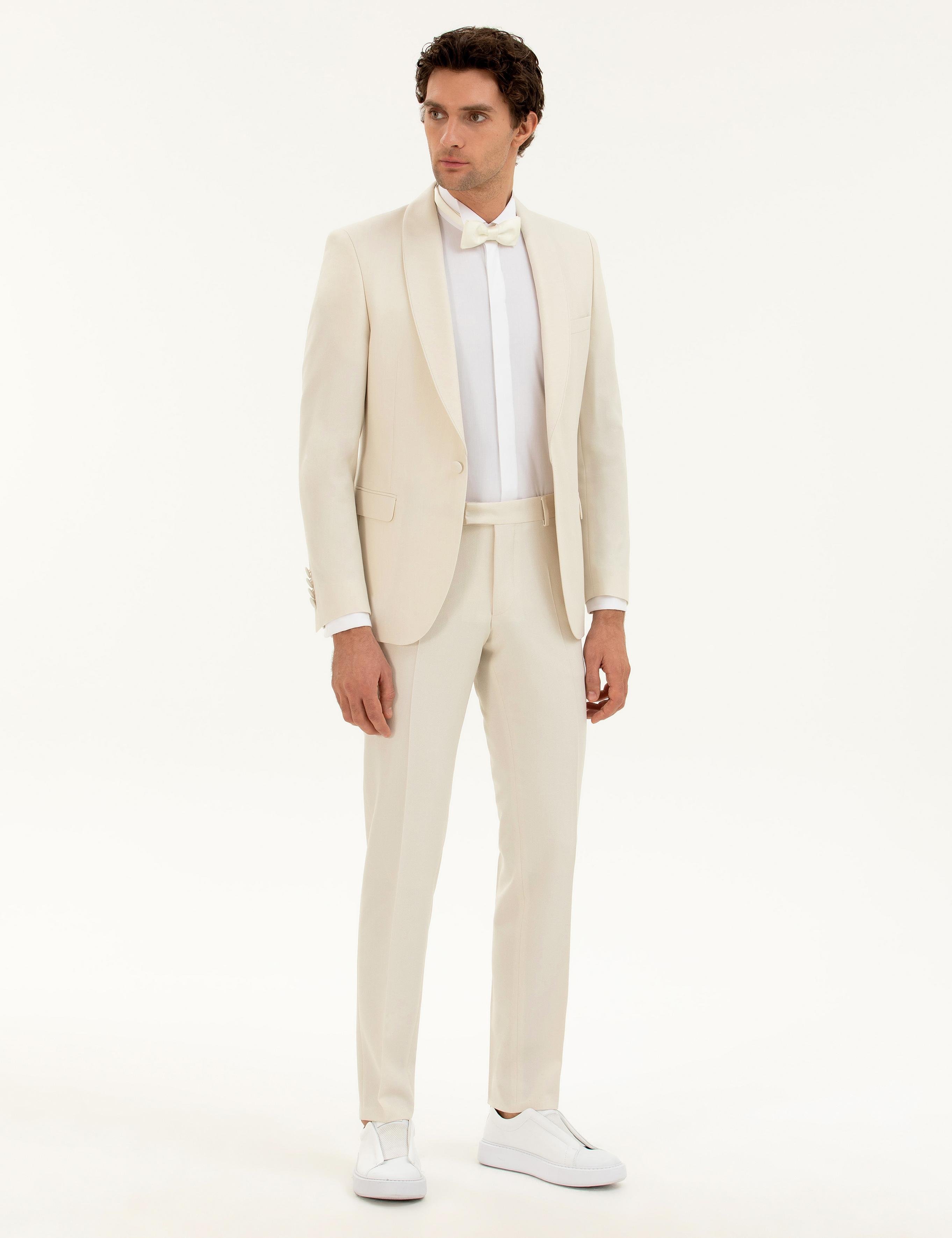 Ekru Slim Fit Smokin - 50287246056