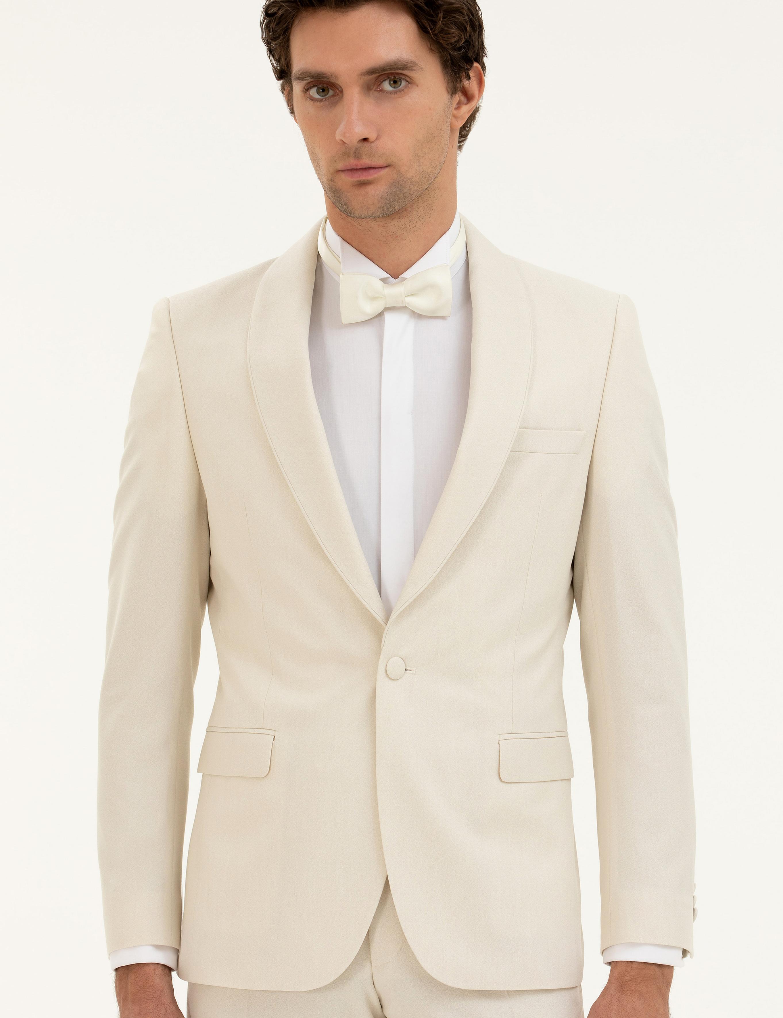 Ekru Slim Fit Smokin - 50287246056