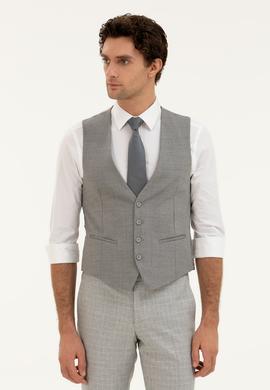 Gri Slim Fit Yelek