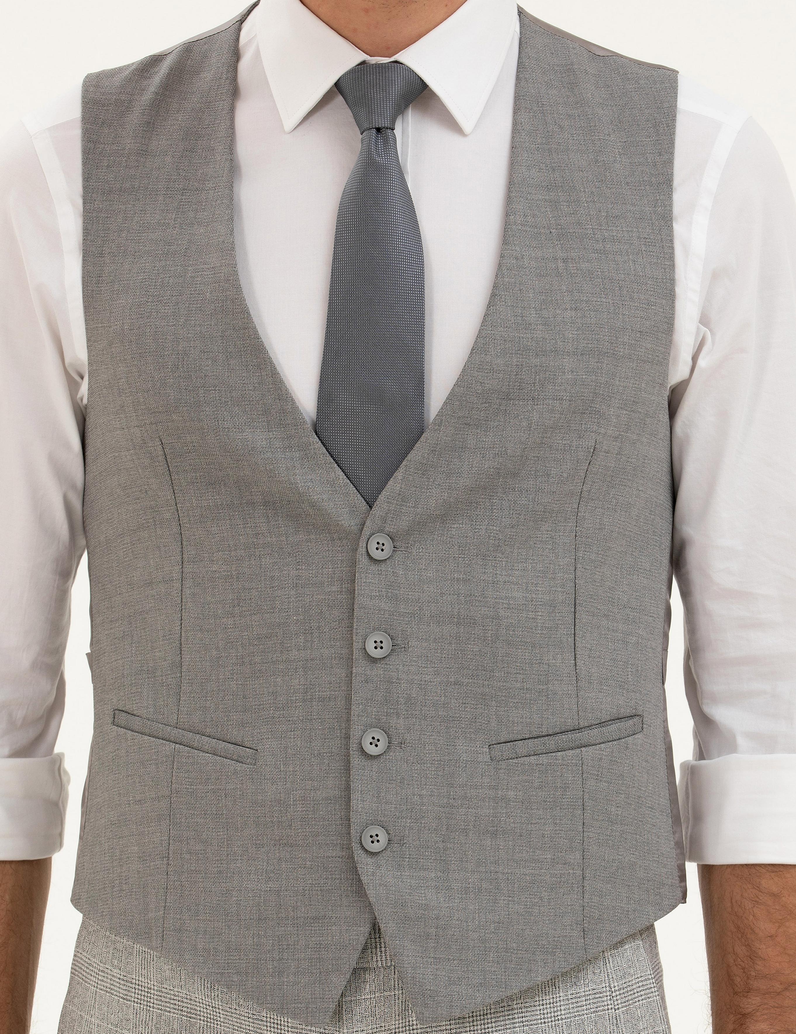 Gri Slim Fit Yelek - 50270158005