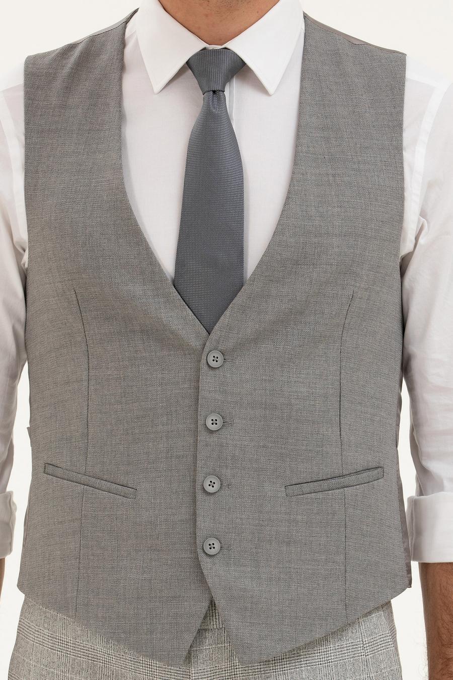 Gri Slim Fit Yelek - 50270158005