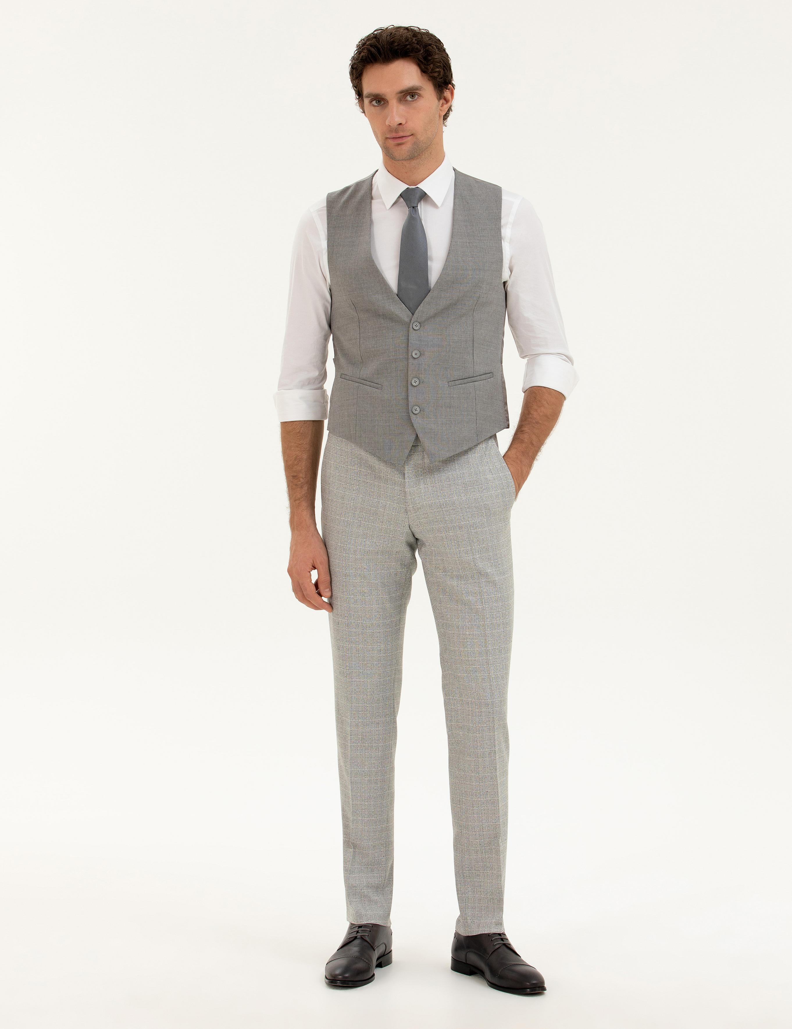 Gri Slim Fit Yelek - 50270158005
