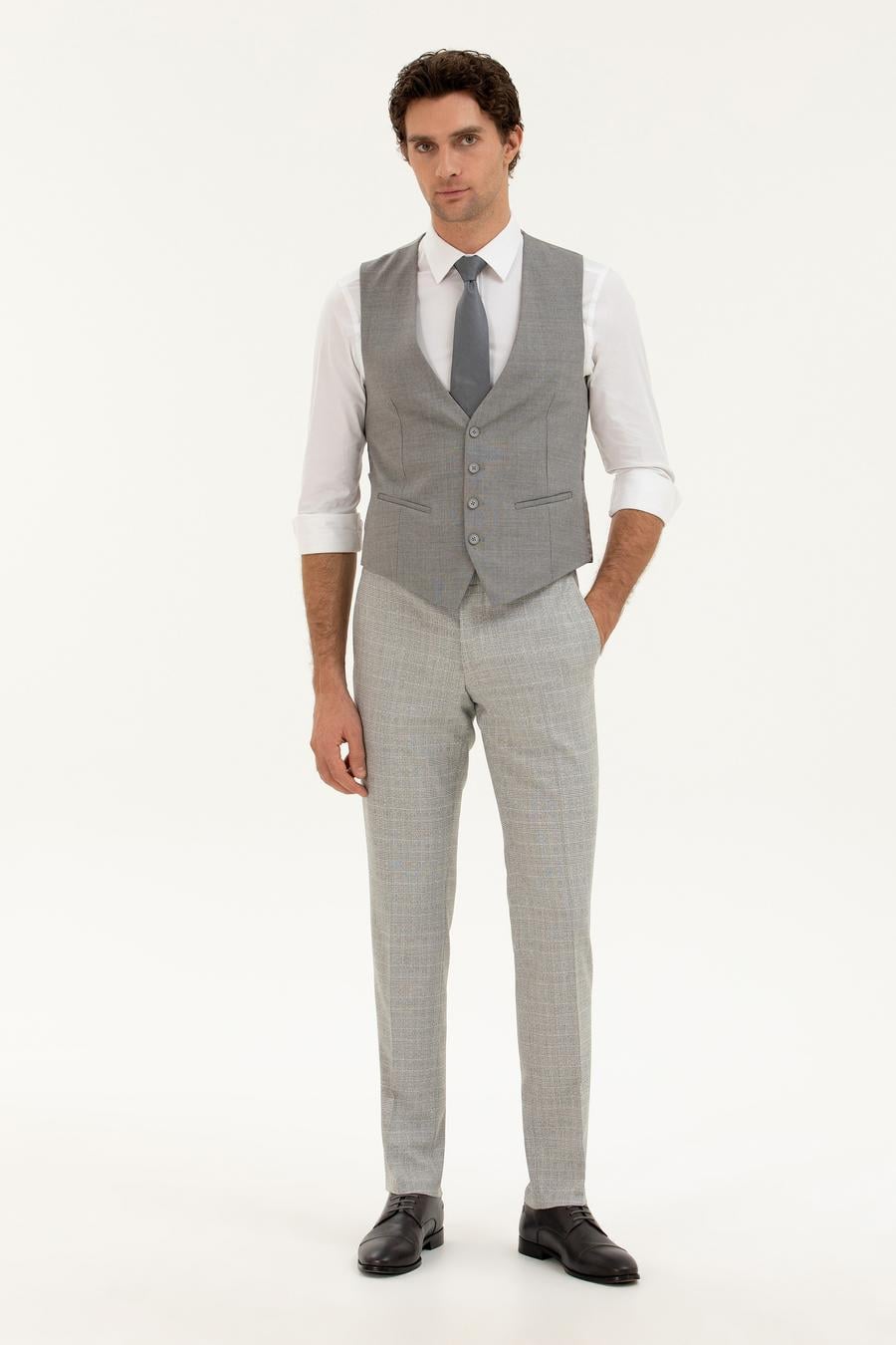 Gri Slim Fit Yelek - 50270158005