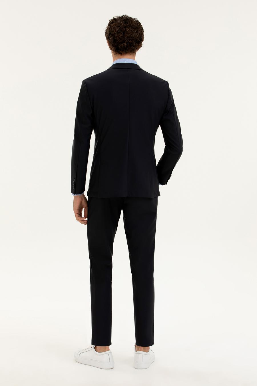 Lacivert Slim Fit Beli bağcıklı Kumaş Pantolon - 50276880016