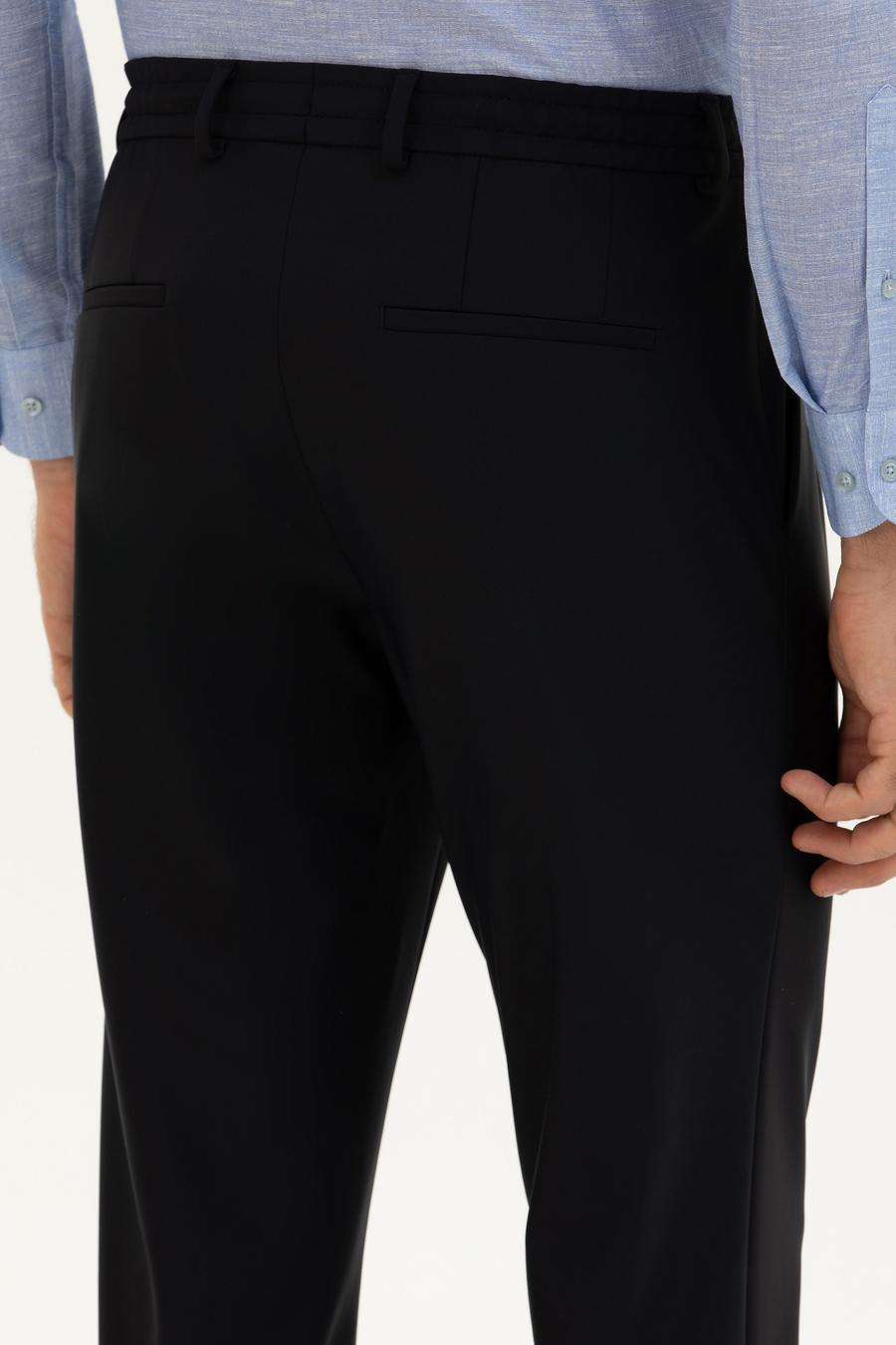 Lacivert Slim Fit Beli bağcıklı Kumaş Pantolon - 50276880016