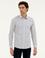 Lacivert Slim Fit Pamuk Çizgili Gömlek