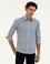 Lacivert Slim Fit Pamuk Karışımlı Çizgili Gömlek