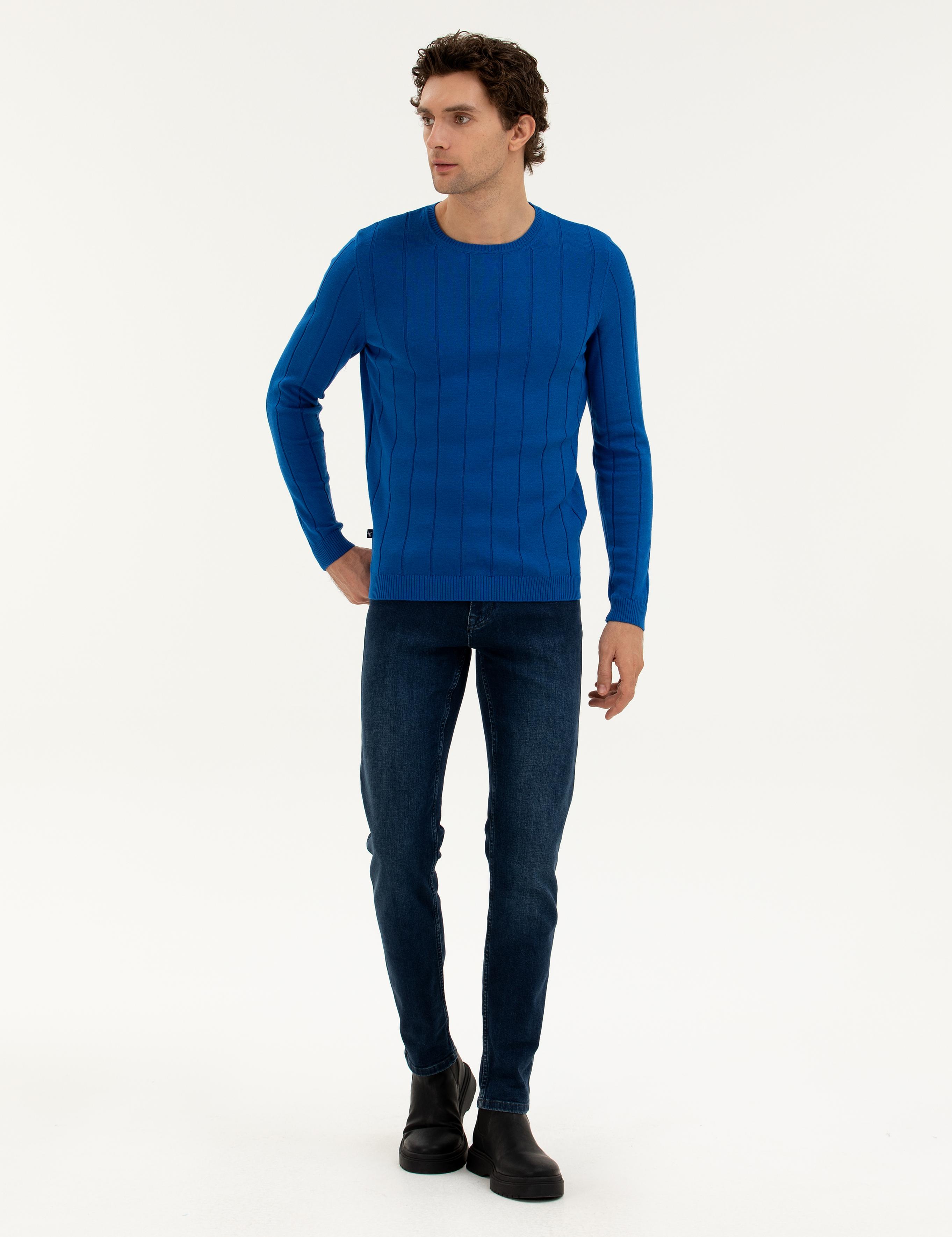 Sax Regular Fit Bisiklet Yaka Triko Kazak - 50279607017