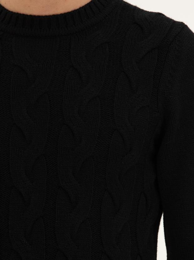 Siyah Regular Fit Kazak