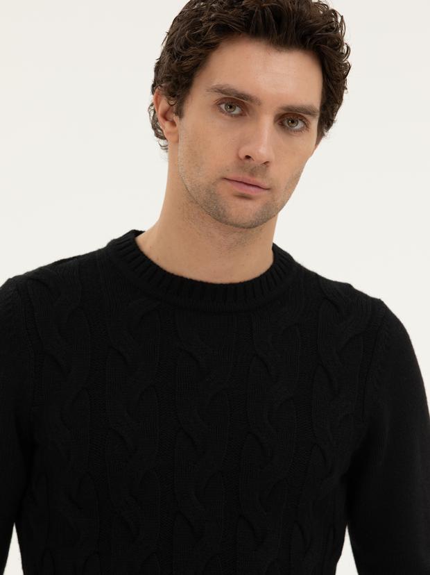 Siyah Regular Fit Kazak