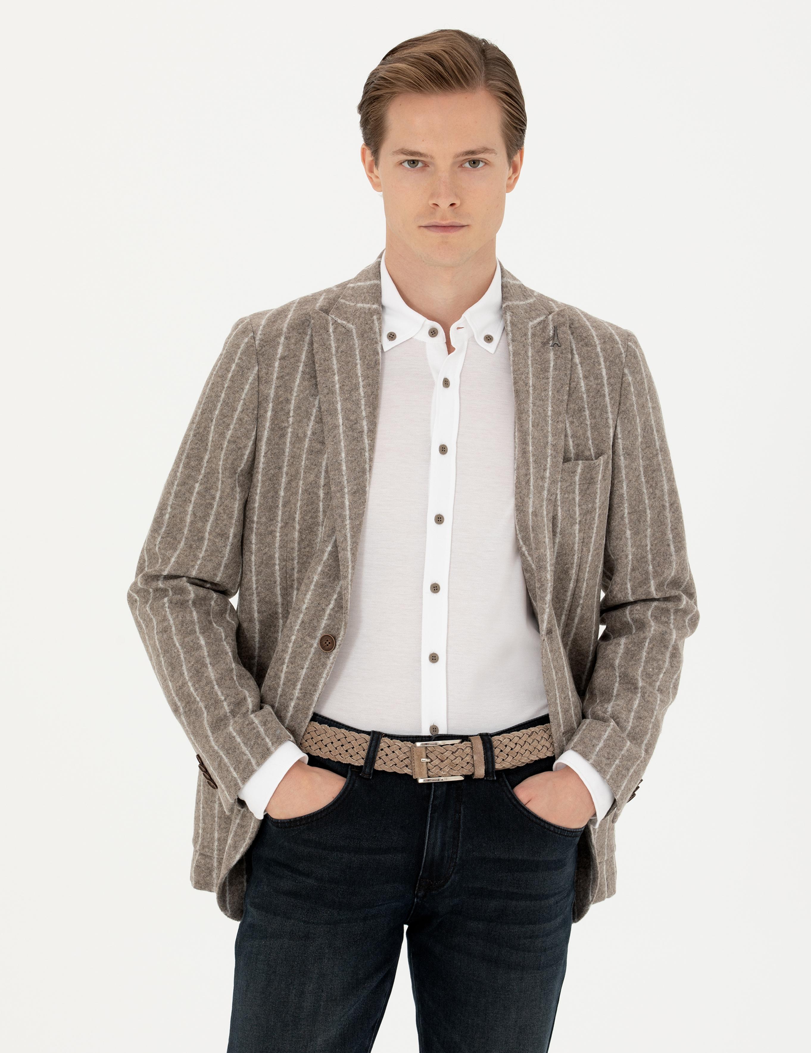 Vizon Slim Fit Yün Karışımlı Klasik Ceket - 50272728041