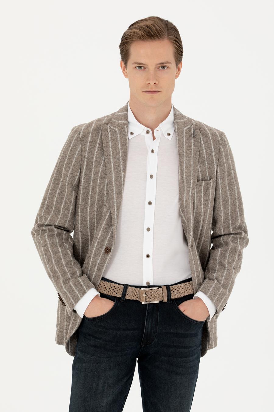 Vizon Slim Fit Yün Karışımlı Klasik Ceket - 50272728041