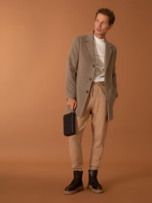 Vizon Yün Karışımlı Ex.Slim Fit Palto